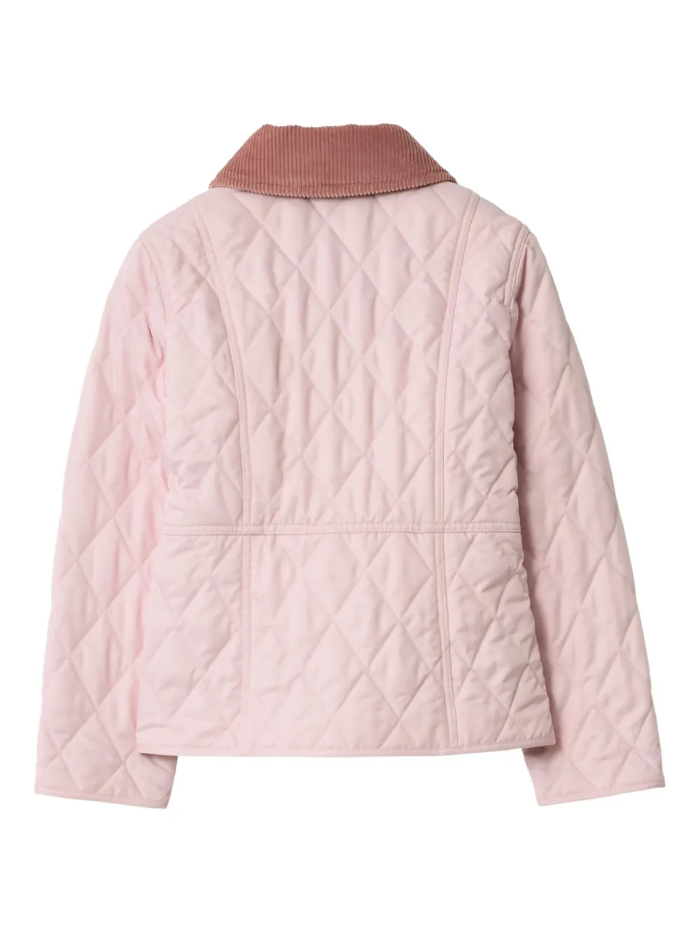 Стеганая куртка-бомбер с вельветовым воротником Burberry Kids, розовый — фото 2
