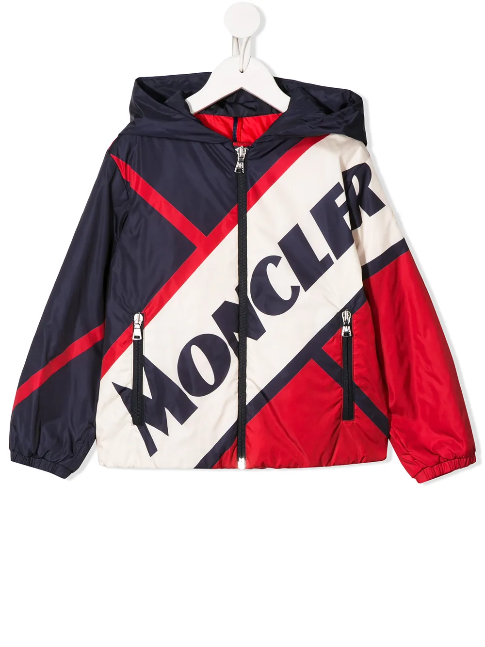 

Куртка на молнии в стиле колор-блок Moncler Enfant, синий