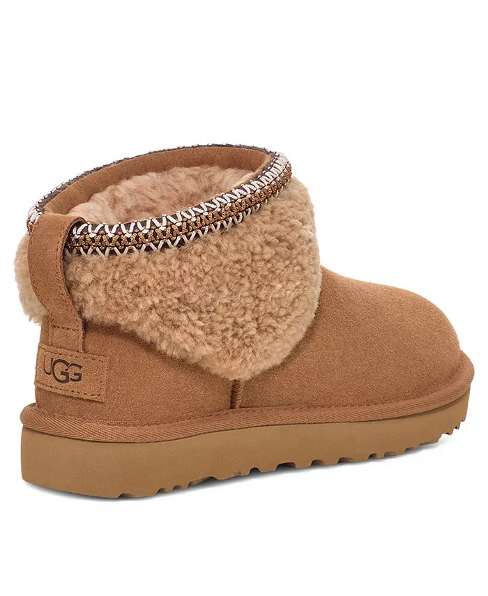 Женские классические ботинки UGG Ultra Mini Max Curly Ugg, коричневый — фото 2