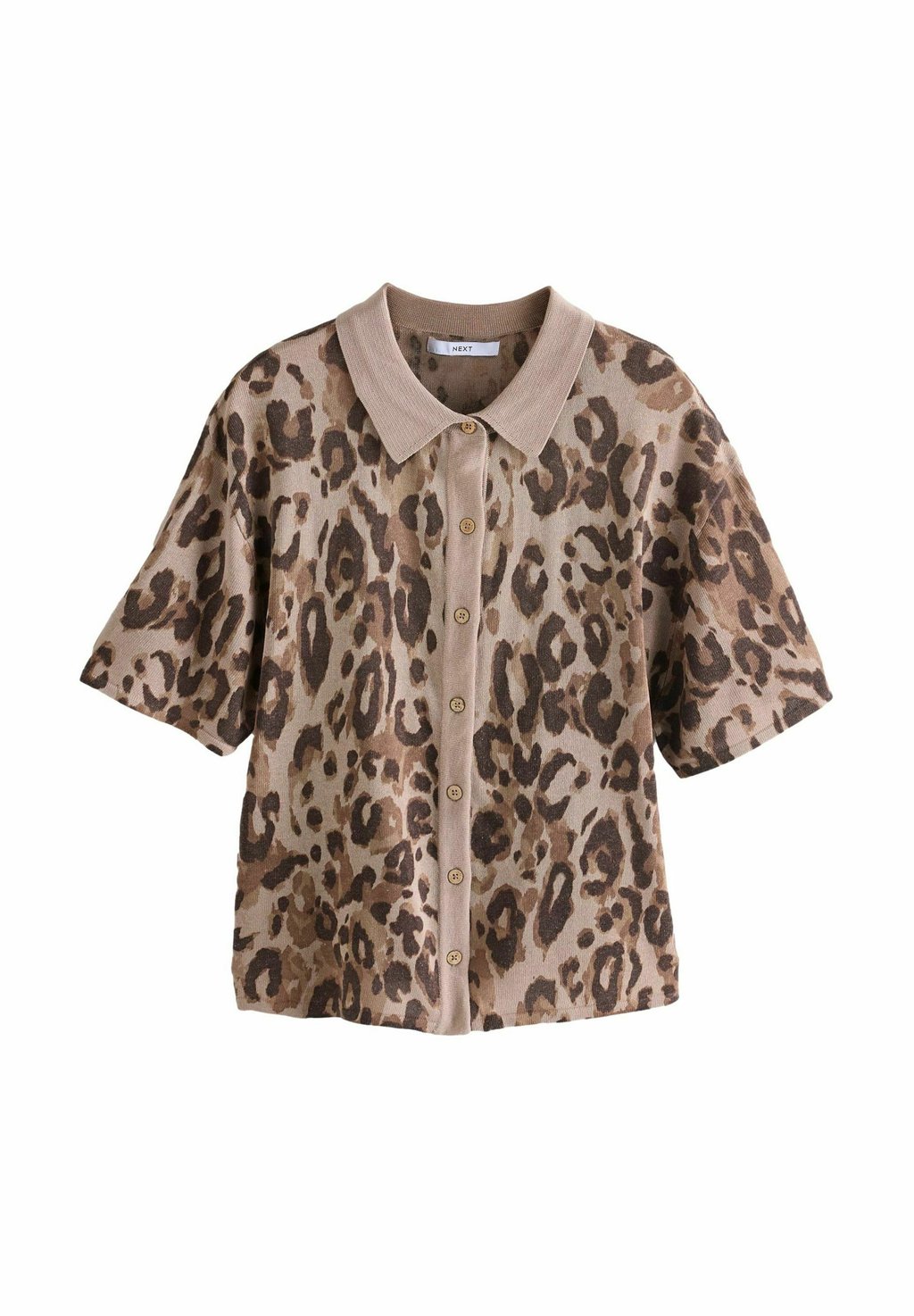 

Блузка на пуговицах SHORT SLEEVE COLLARED UP Next, коричневый