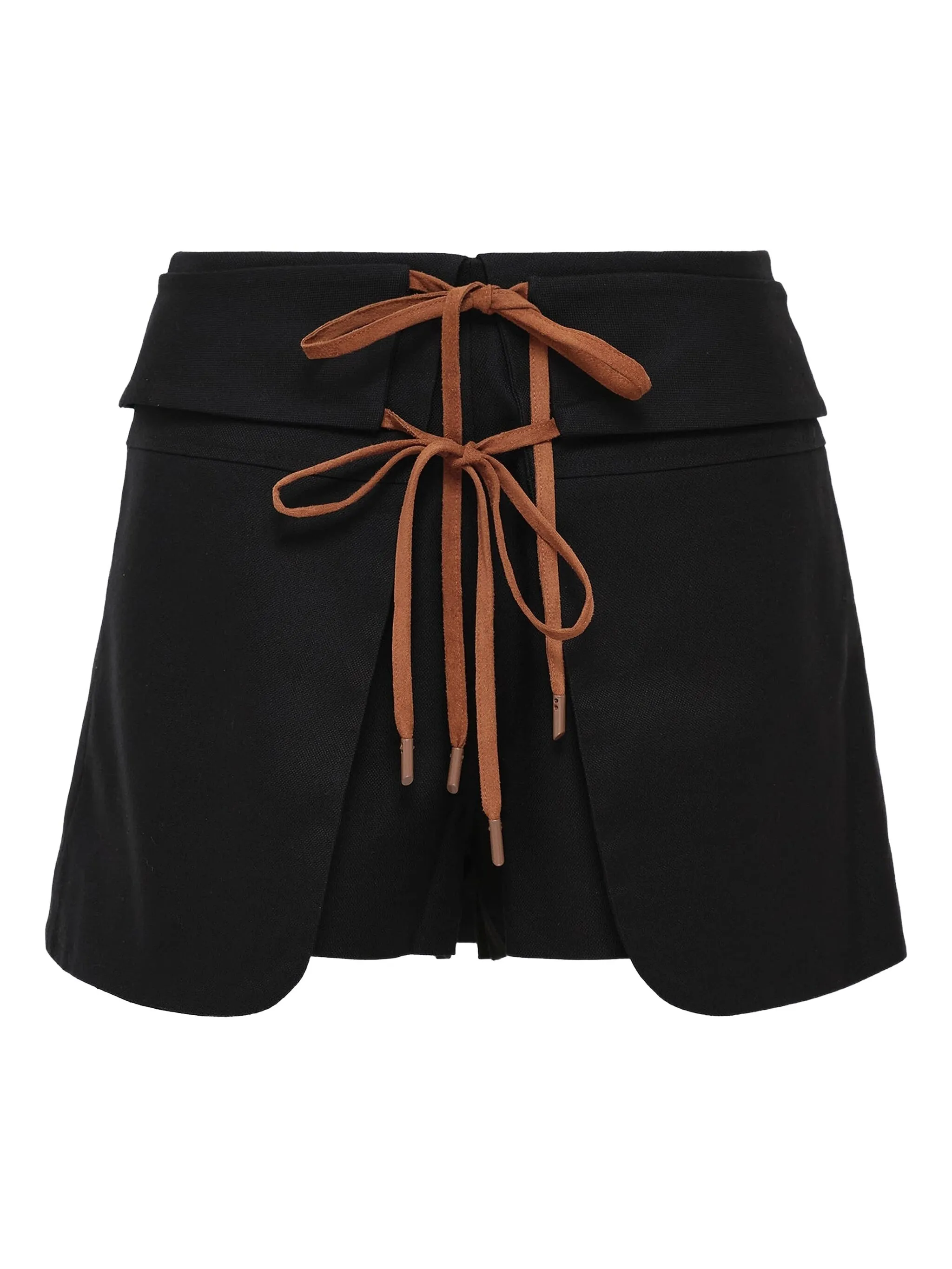 

Шорты с завышенной талией и шнуровкой Alexia, черный