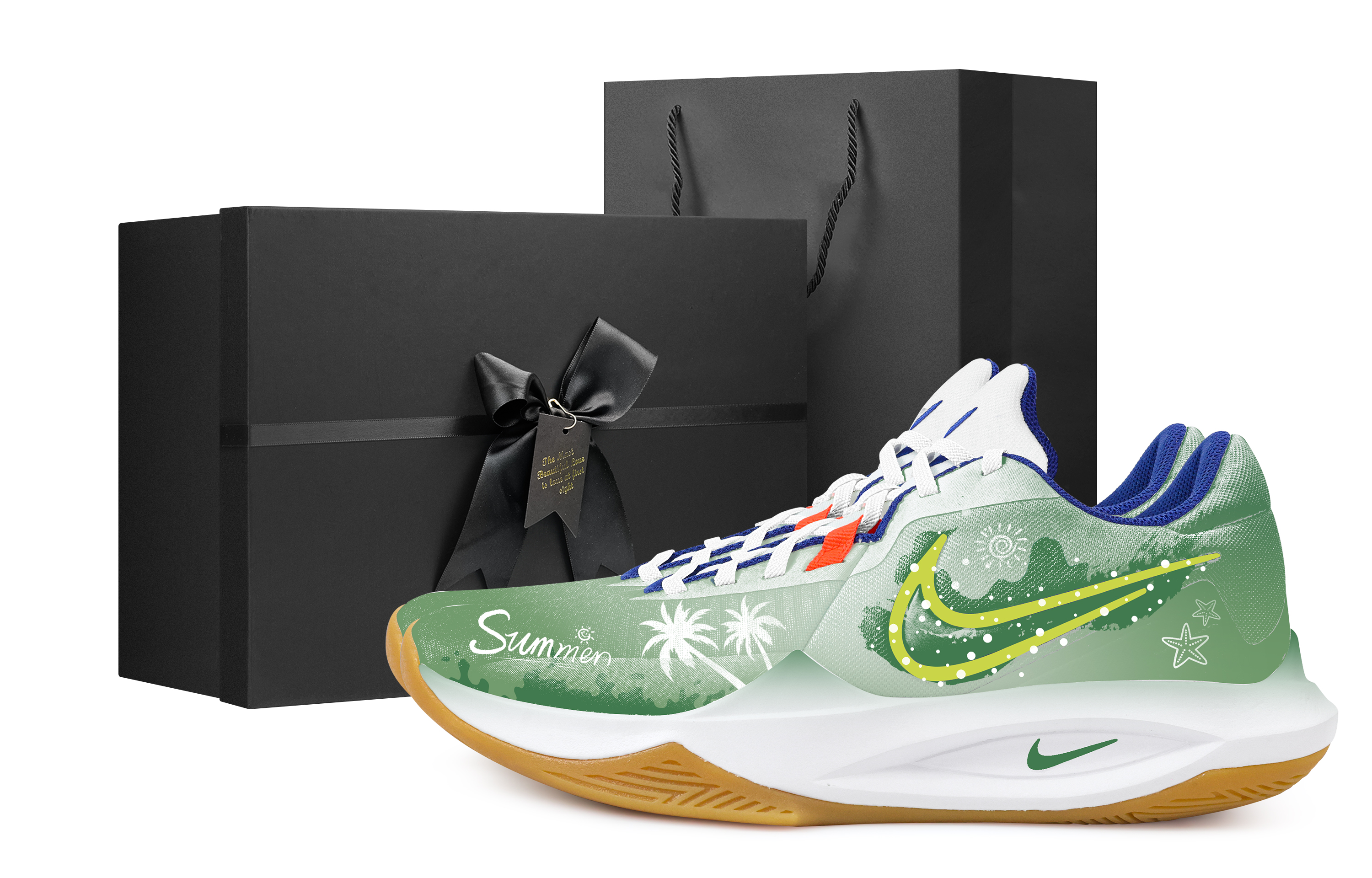 

Nike Баскетбольные кроссовки Precision 6 Summer Black Box с противоскользящим покрытием, износостойкие, низкие, мужские, зеленые