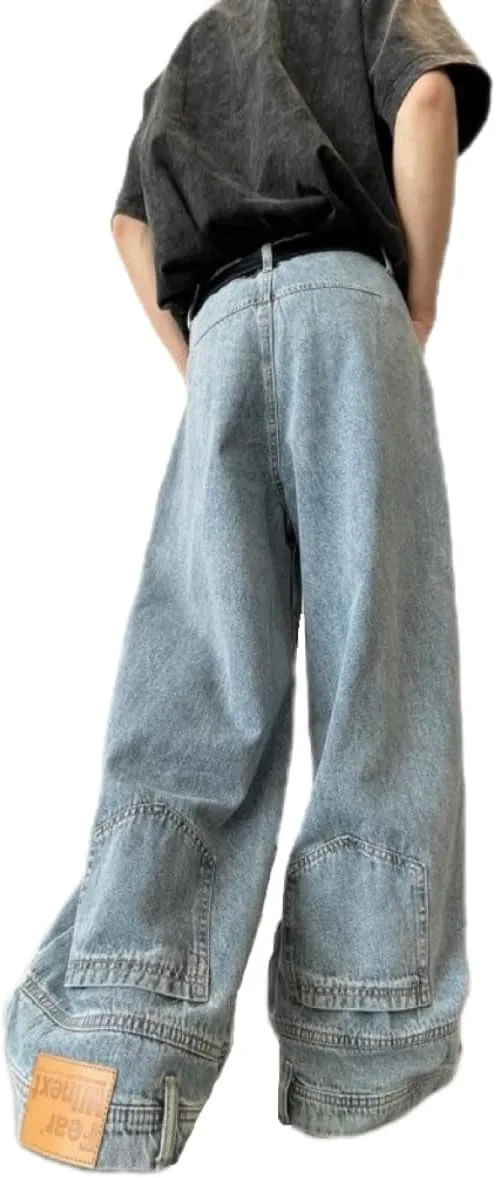 

Джинсы Unisex Y2K с высокой талией и карманами Vinversoesw