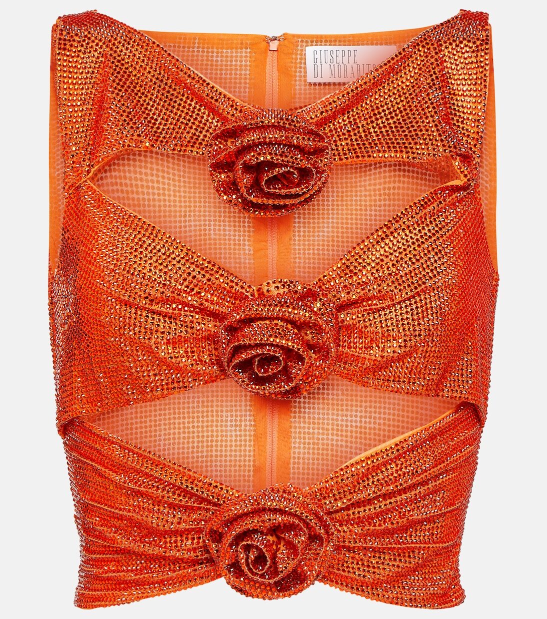 

Укороченный топ с вырезом Giuseppe di Morabito, Vibrant Orange