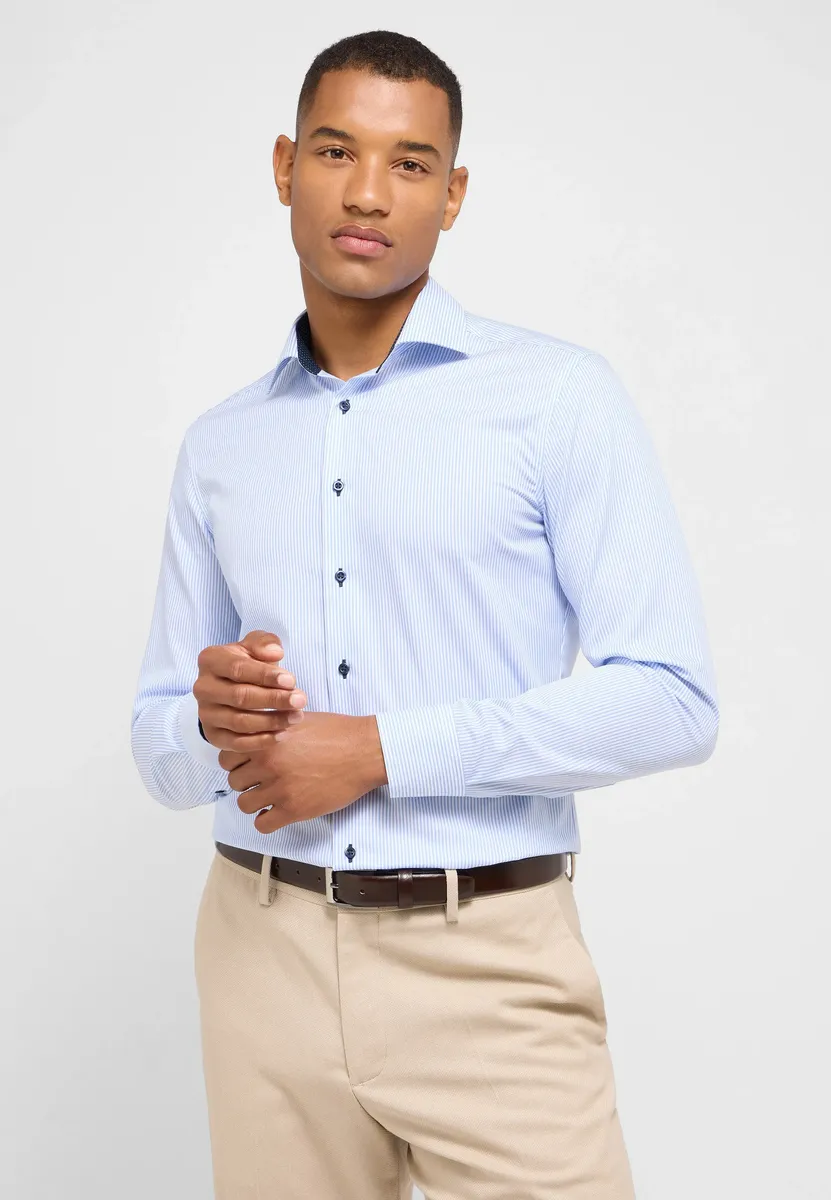 

Рубашка Eterna с длинными рукавами "SLIM FIT", голубой