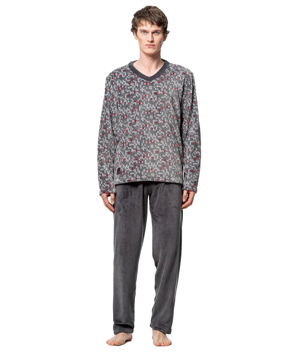 

Мужская пижама из кораллового флиса SOY, серый