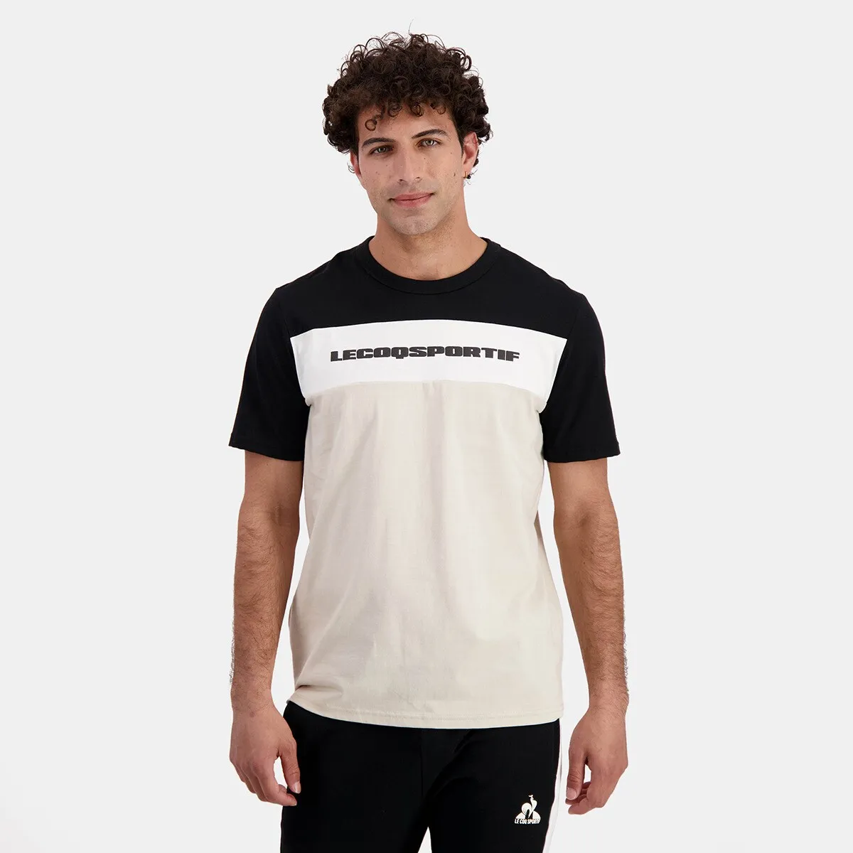 

Мужская футболка CONTEMPORAIN Tee SS Nº2 M Le Coq Sportif, черный/бежевый