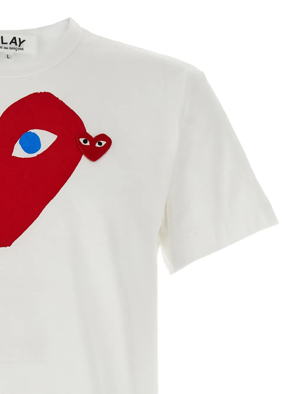 Футболка с принтом и нашивкой-логотипом Comme Des Garçons Play, белый — фото 3