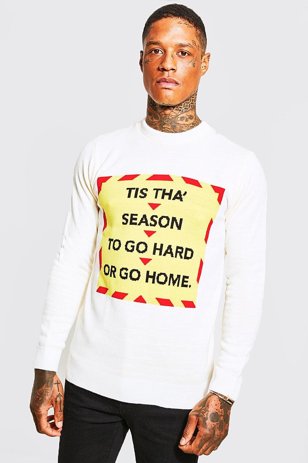

Рождественский джемпер tis tha season Boohoo, белый