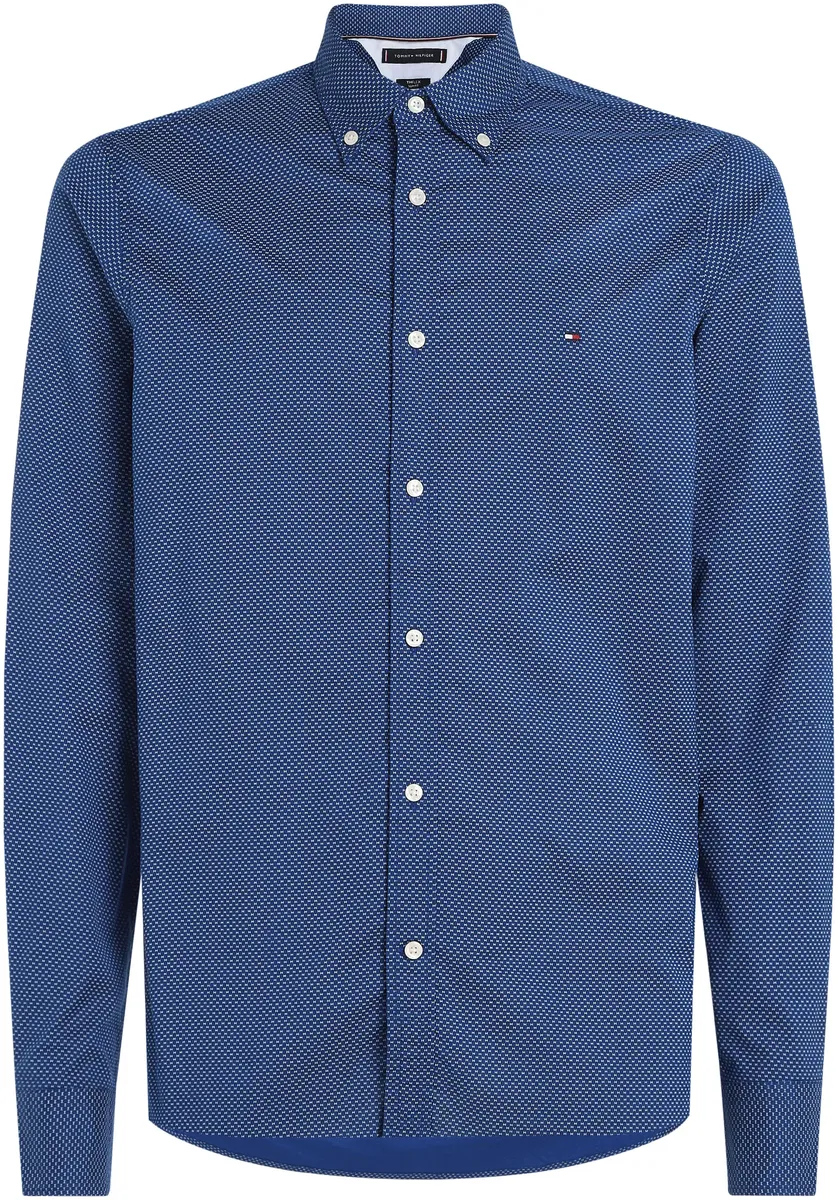 

Рубашка с длинными рукавами Tommy Hilfiger Big & Tall "BT-FLEX MINI PRINT RF SHIRT-B ", большие размеры, с минимальным рисунком, синий