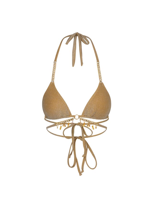 

Верх бикини lumiere seychelles со сверкающими подвесками Moda Minx, золотой