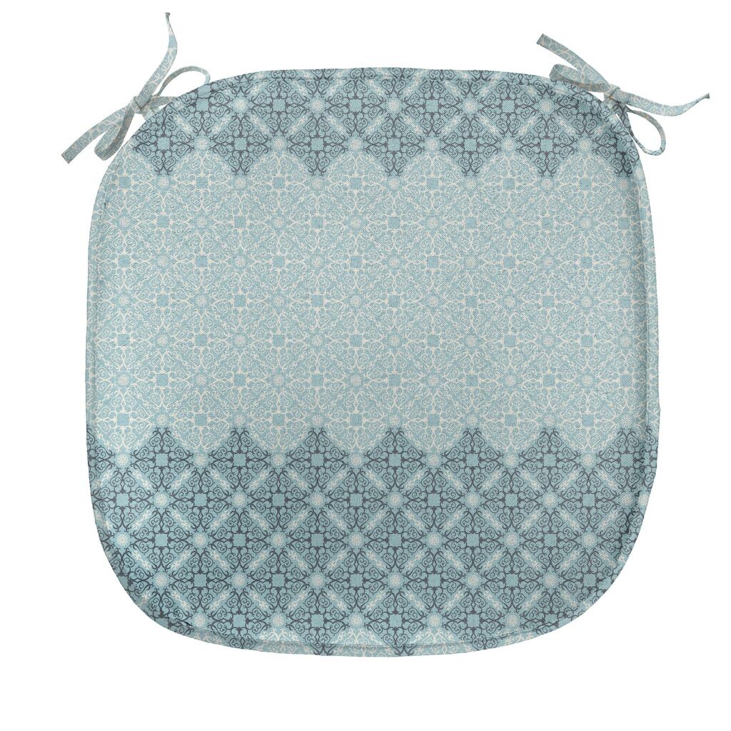 

ABAKUHAUS Марроканский обеденный стул, подушка в восточном стиле, декоративная водонепроницаемая подушка с ремнями для кухонных сидений, 40 см x 40 см, бледно-бирюзовый, светло-синий