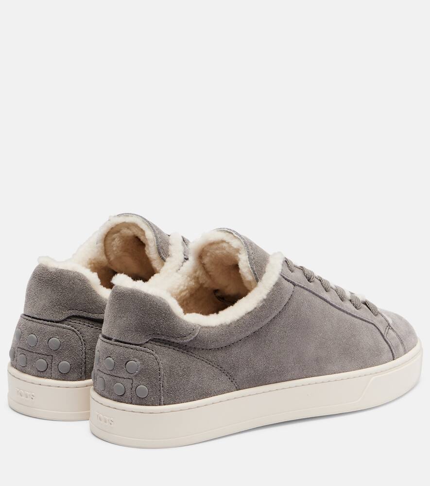 Классические замшевые кроссовки с овчиной Tod's, Carbone Chiaro+Avorio — фото 2