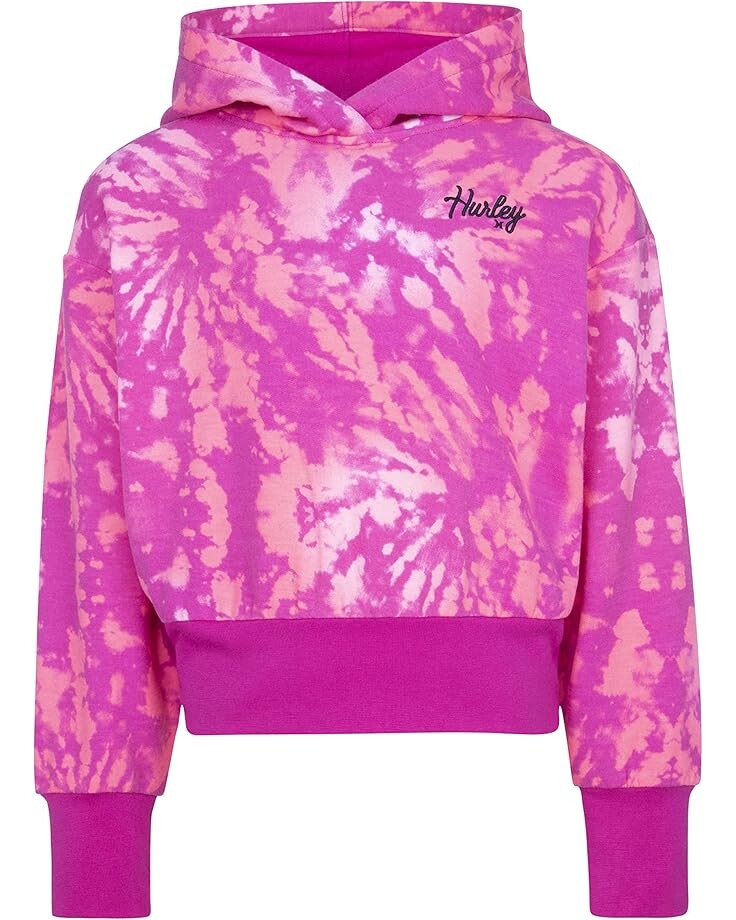 

Худи Hurley Kids All Over Print Fleece Pullover Hoodie, цвет Electric Orchid