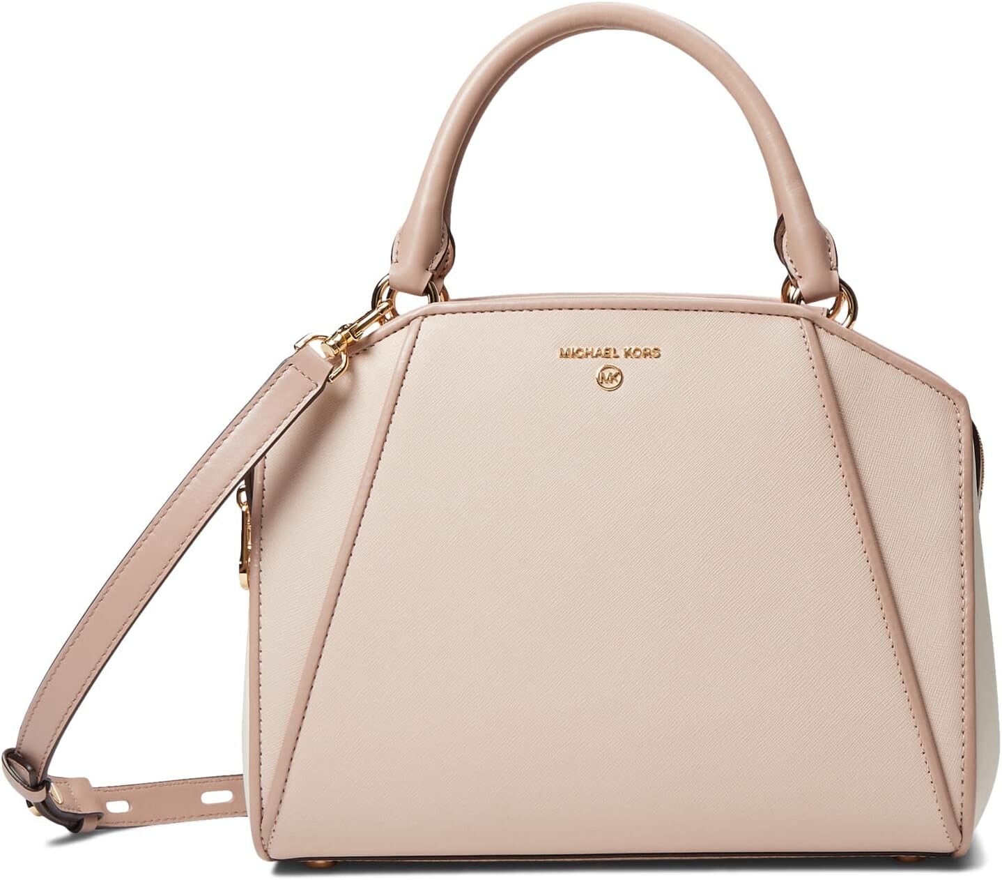 

Сумка Michael Kors Cleo Medium Satchel, цвет Soft Pink/Light Cream/Fawn