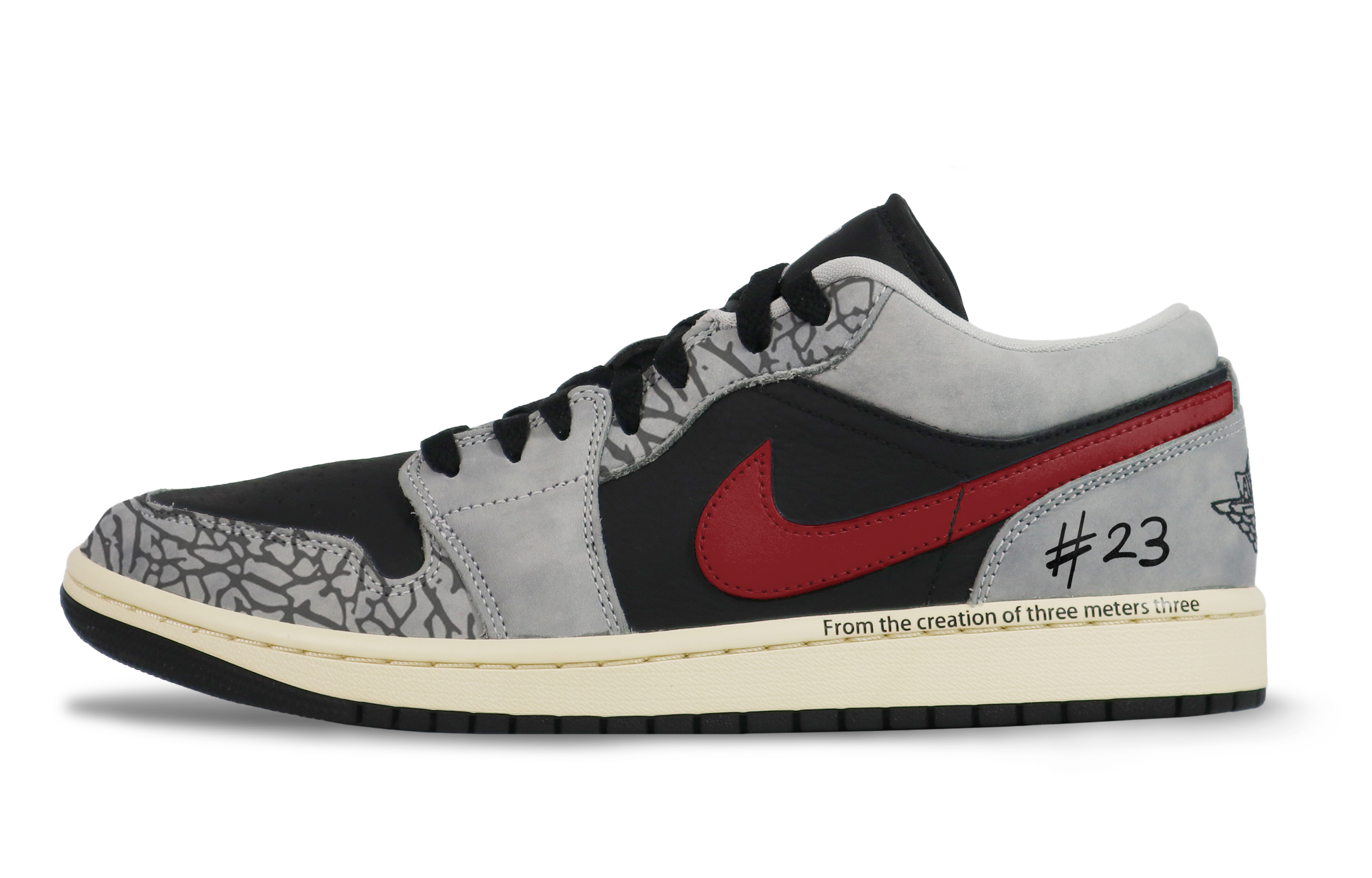 

Jordan Air 1 Abrasion Resistant Low top Vintage Basketball Shoes мужские черный красный серый