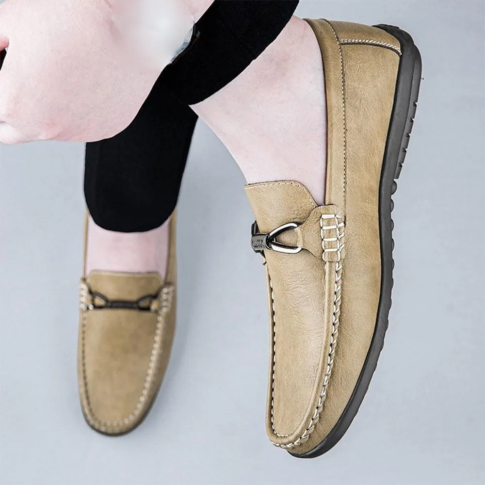 Лоферы кожаные Men's Slip-On Oxford Shoes, коричневый DHFIRUFSHLO — фото 2