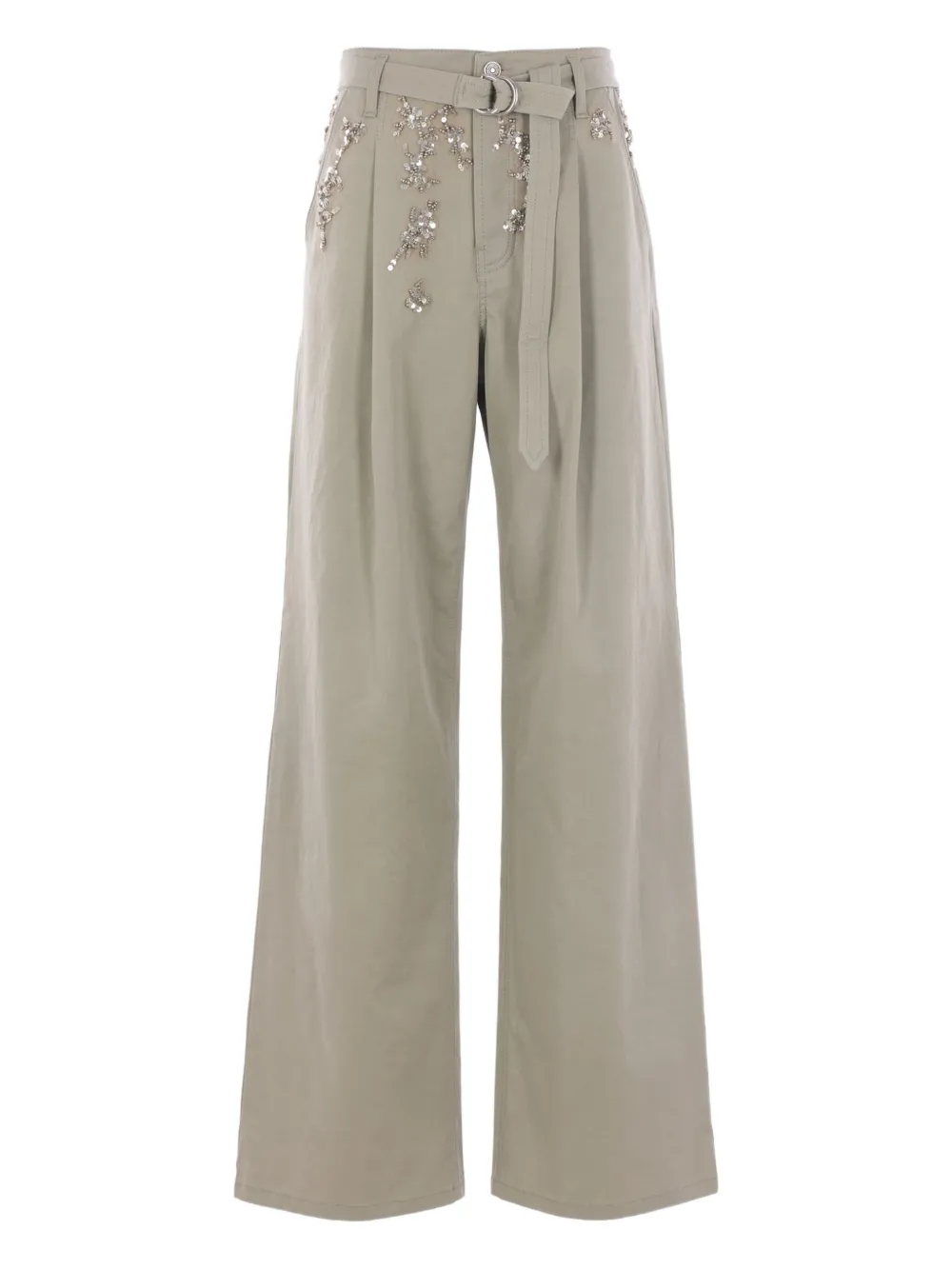 

Брюки с пайетками и поясом Ermanno Scervino, зеленый