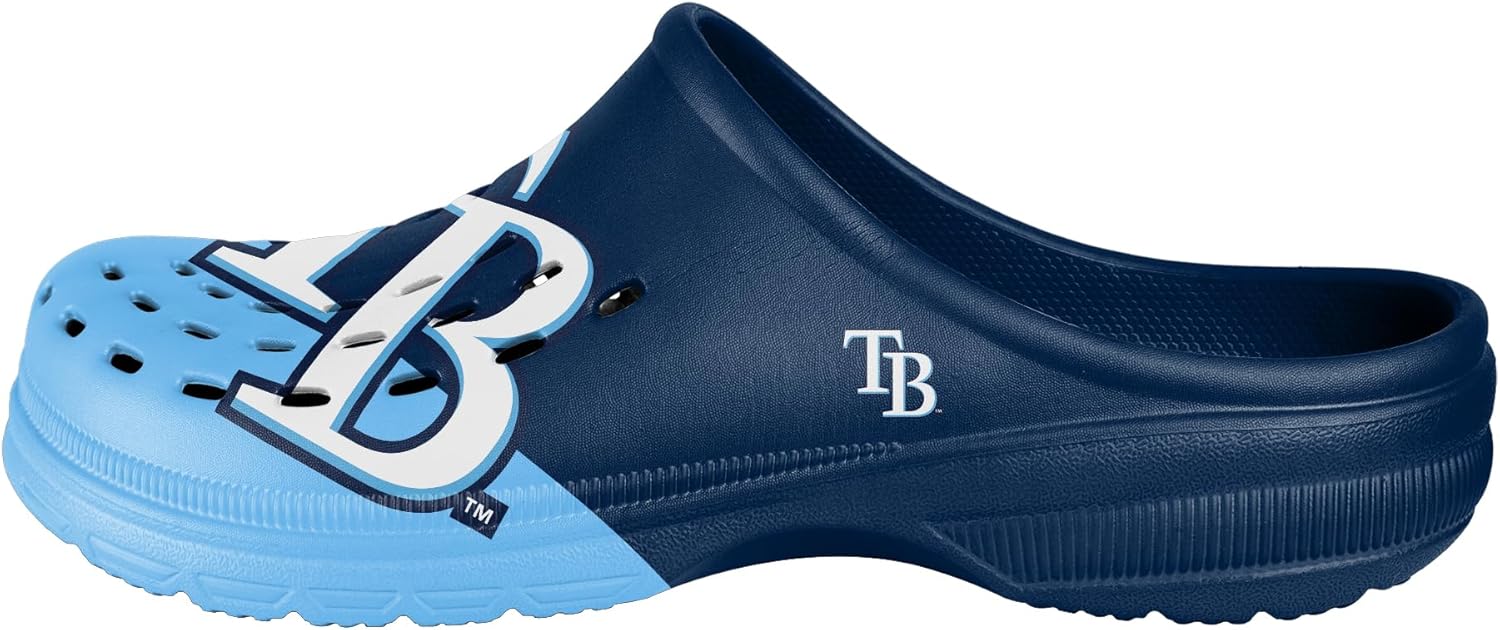 Мужские сабо FOCO MLB с крупным логотипом и цветными блоками, Tampa Bay Rays — фото 3