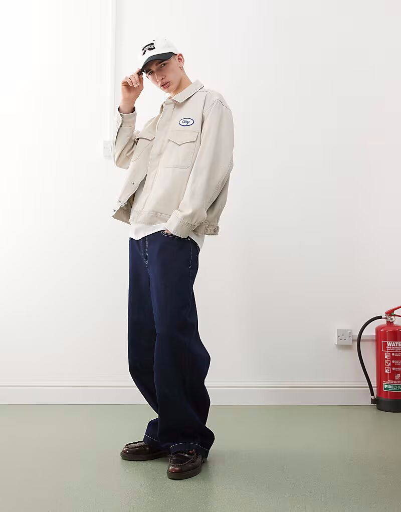 

Рабочая куртка Obey Tilton серебристо-серого цвета с эффектом потертости, Серый, Рабочая куртка Obey Tilton серебристо-серого цвета с эффектом потертости