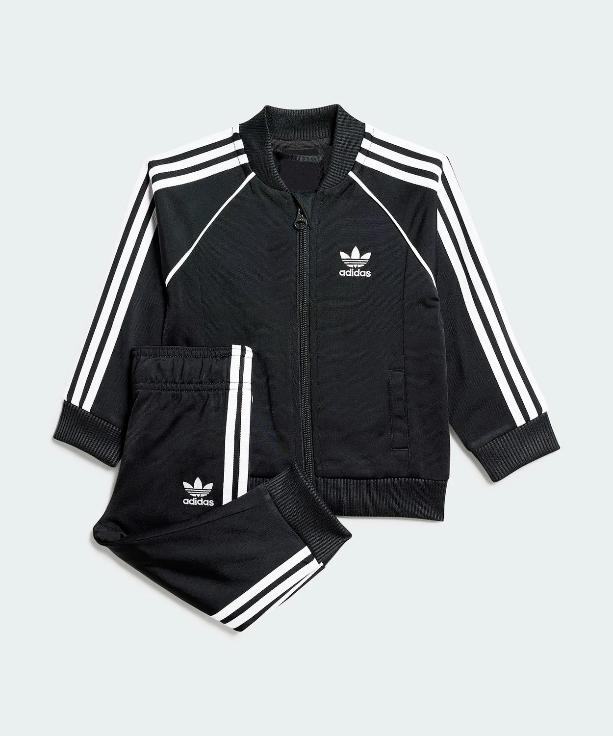 Детский спортивный костюм с логотипом adidas Originals, комплект из куртки и брюк, черный