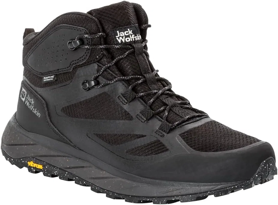 Мужские прогулочные ботинки Jack Wolfskin Terraventure Texapore Mid M, Black — фото 4