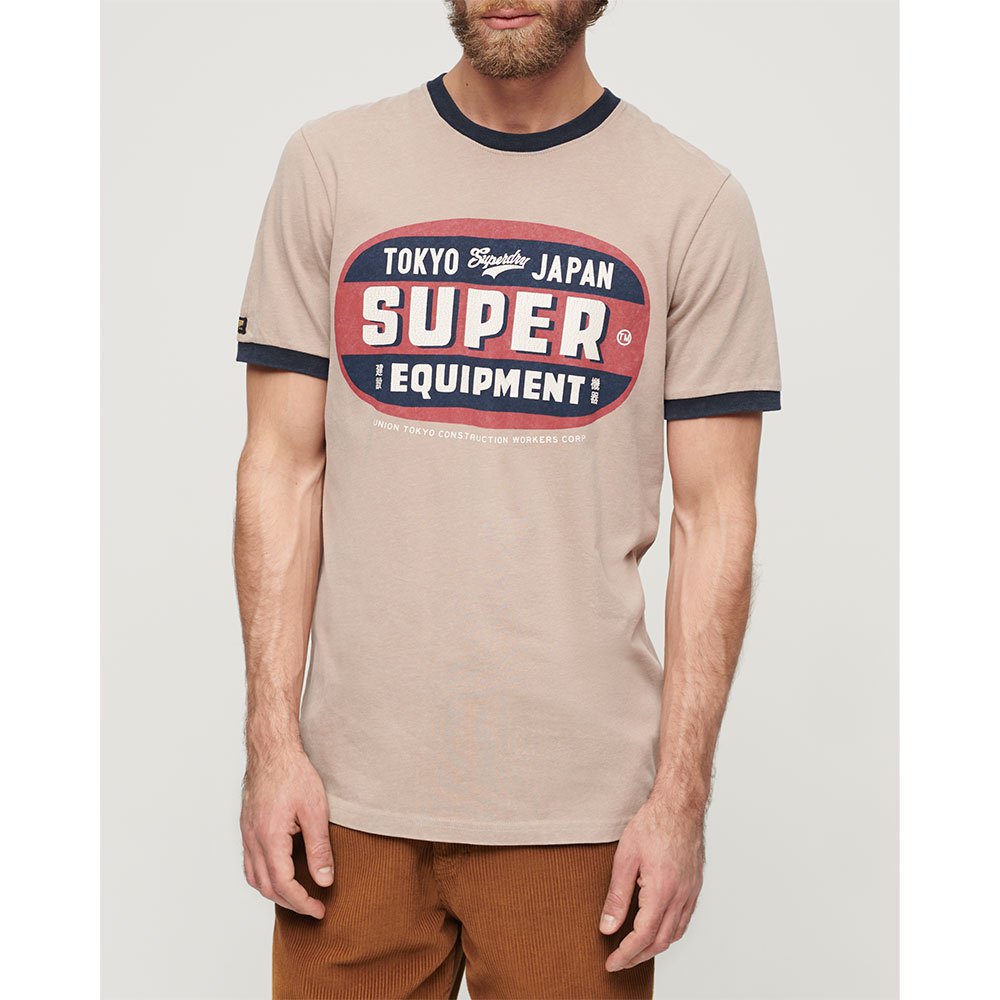 

Футболка с коротким рукавом Superdry Ac Ringer Workwear Graphic, бежевый