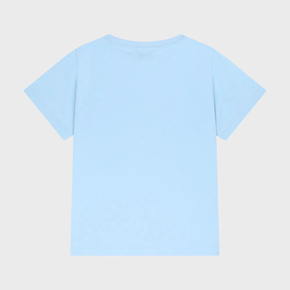 Детская футболка Kids Classic Logo Tee светло-голубого цвета от Marithé Kids — фото 3