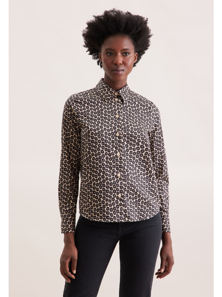 

Блузка-рубашка прямого кроя цвета экрю Seidensticker