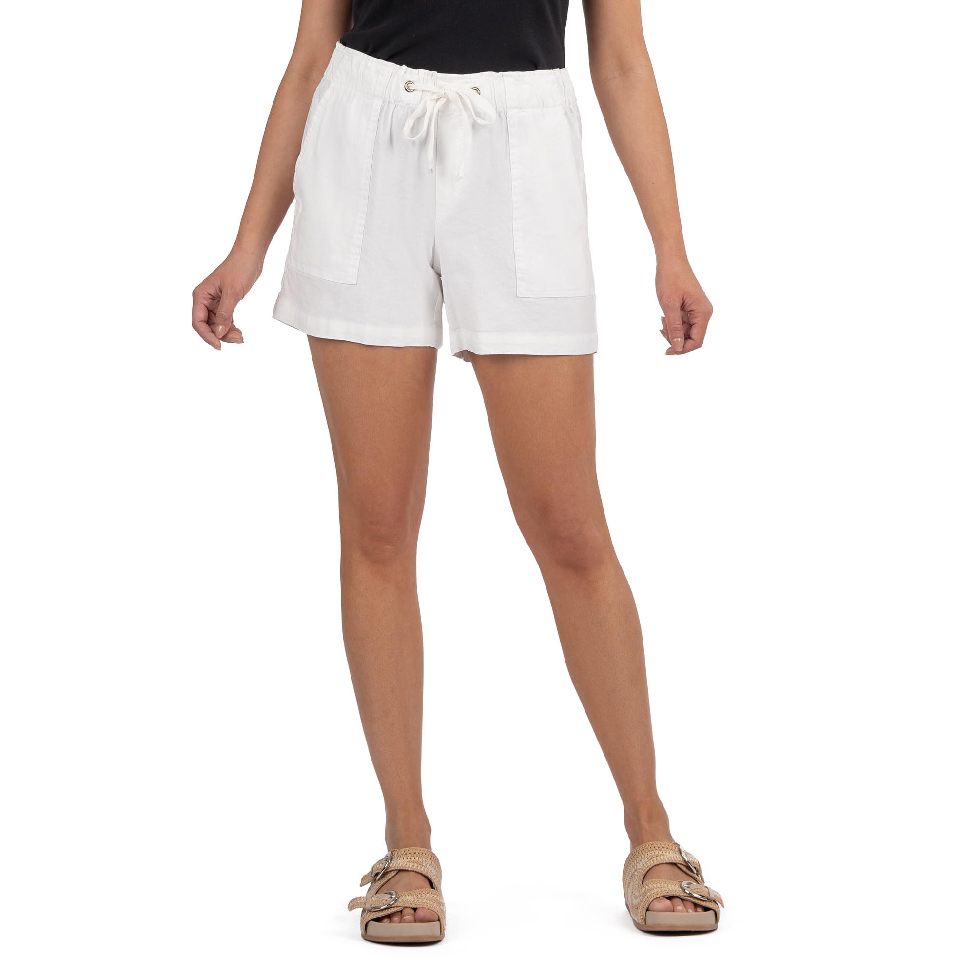 

Шорты KUT from the Kloth Katana-Drawstring Shorts With Porkchop Pockets, белый