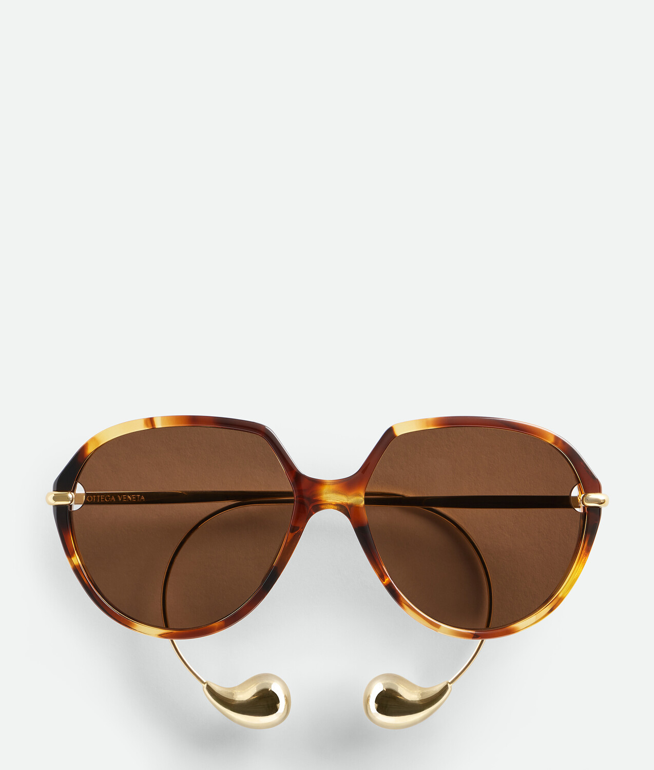 Drop squared sunglasses BOTTEGA VENETA, гавана/коричневый