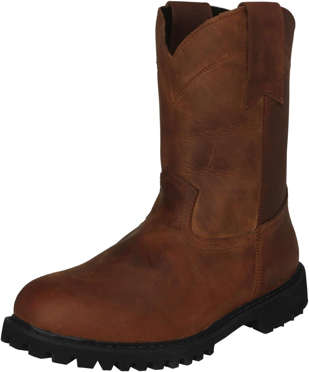 

Мужские ботинки 710TR2 Cognac из кожи, антискользящие, с мягким носком, без шнурков Cowboy Professional