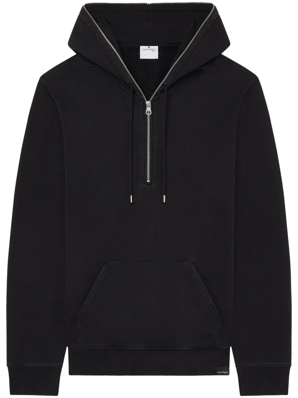 

Флисовое худи на молнии Courrèges, черный