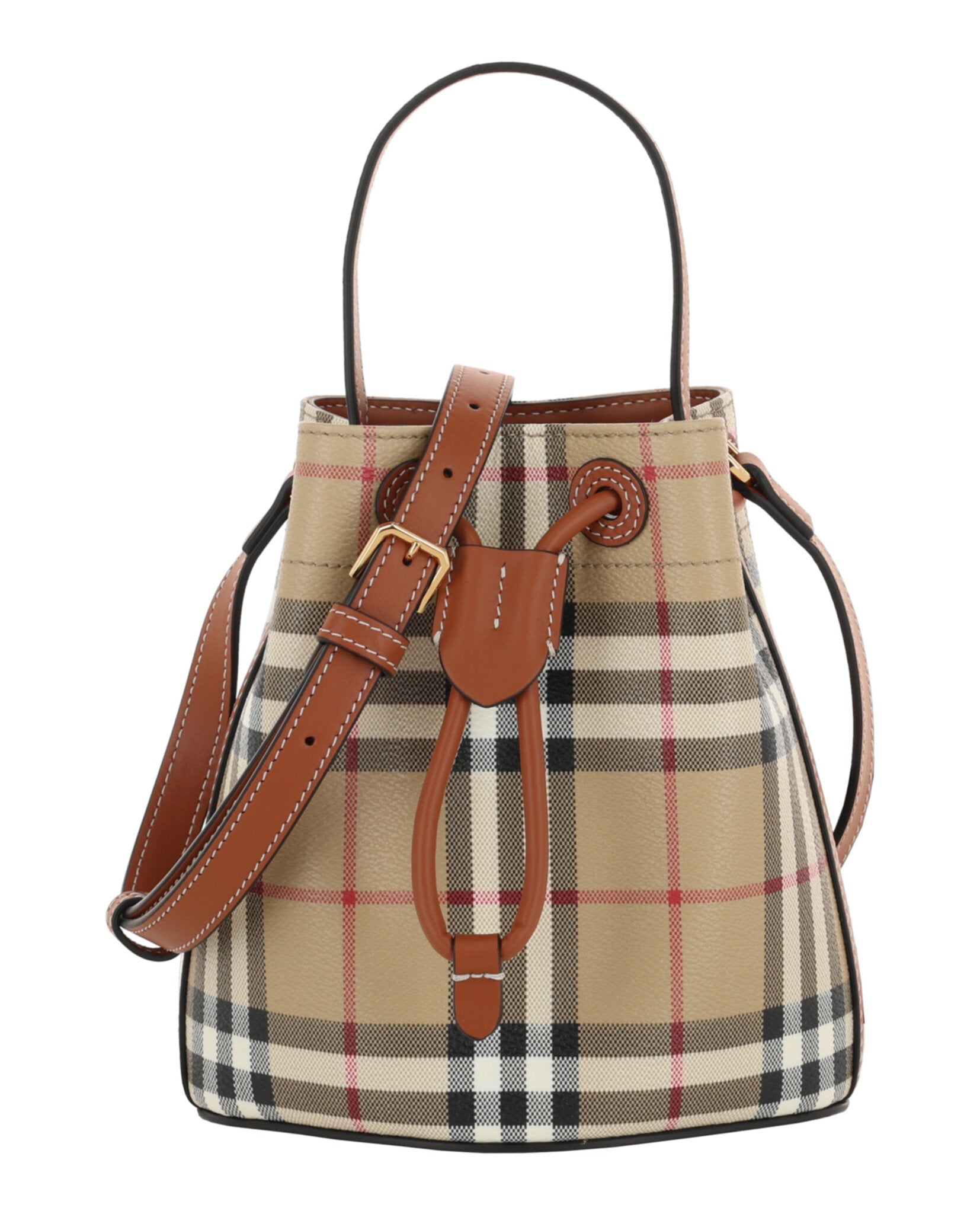 

Мини-сумка TB в форме ведерка Burberry, коричневый
