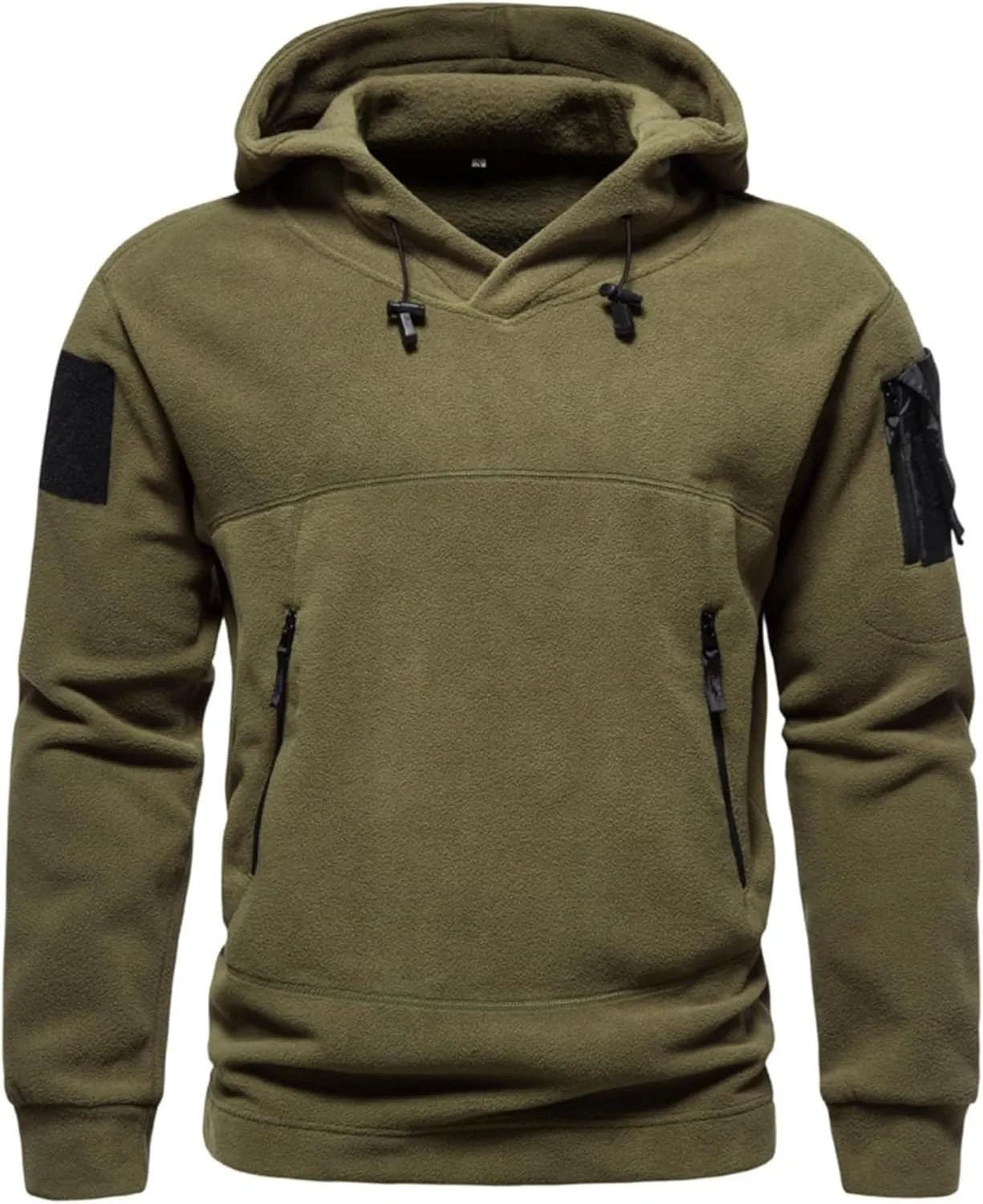Мужская тактическая толстовка с капюшоном и карманом на рукаве