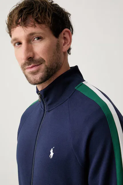 Олимпийка мужская на молнии хлопковая Polo Ralph Lauren, синий — фото 4