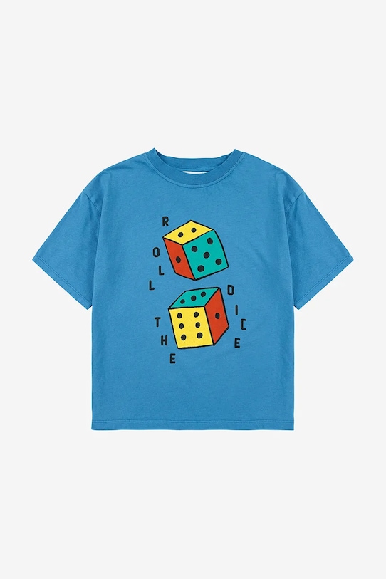 Детская хлопковая футболка Roll The Dice Bobo Choses, синий — фото 2