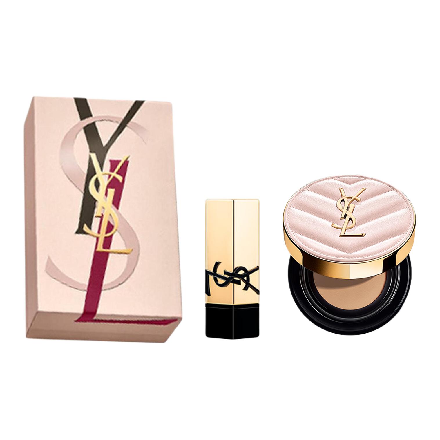 

SAINT LAURENT Mingcai pink glow светящаяся подушечка жидкий тональный крем, квадратный тюбик чистая помада наборы макияжа натуральный прозрачный