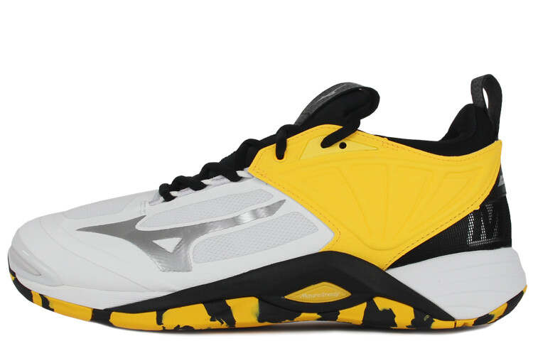 

Кроссовки унисекс низкие белый/желтый/черный Mizuno
