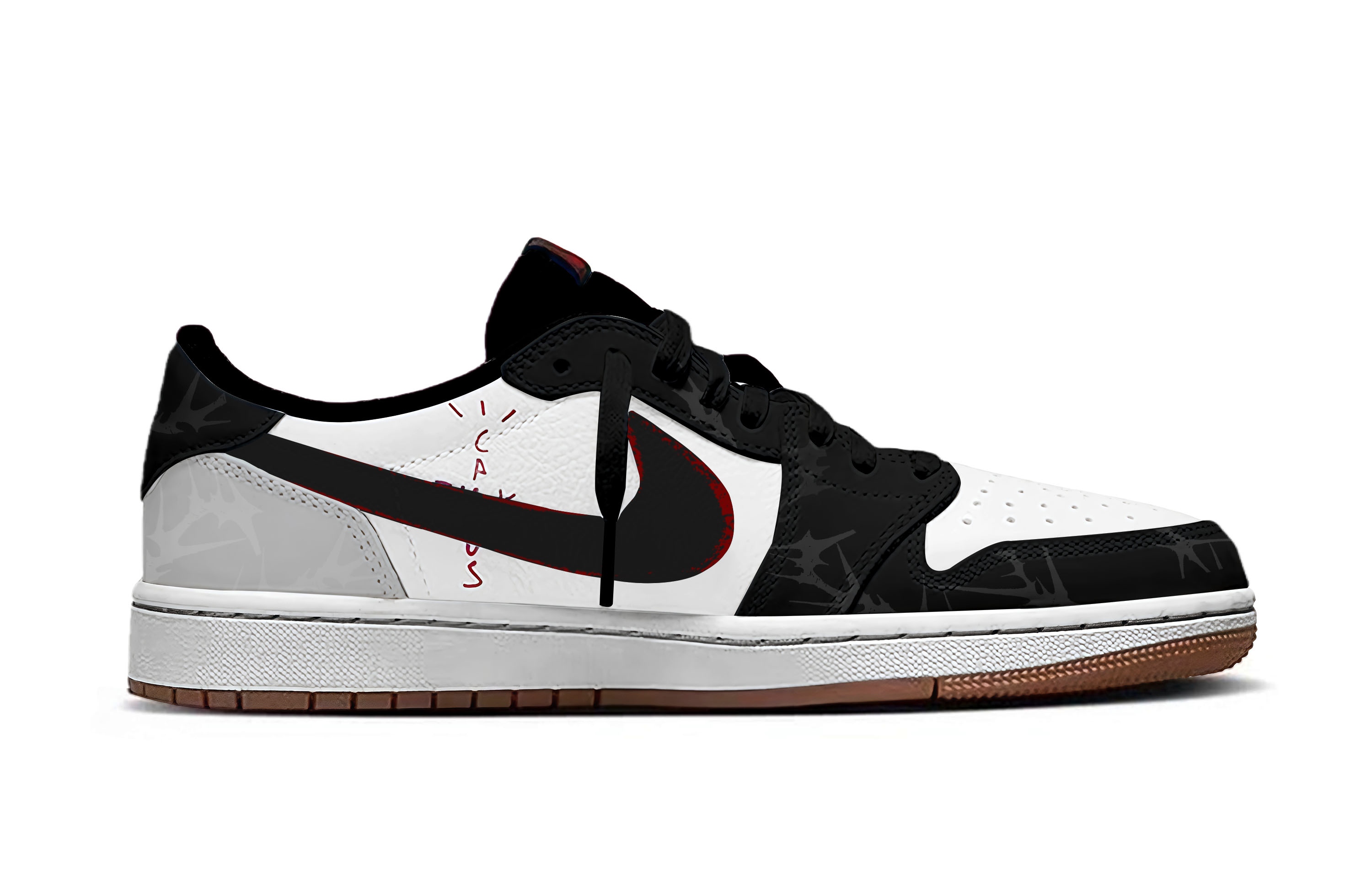 Jordan Travis Scott x Air 1 Cool Black Scar Travis Scott X AJ1 Low Cushioning Low top Vintage Basketball Shoes — фото 3