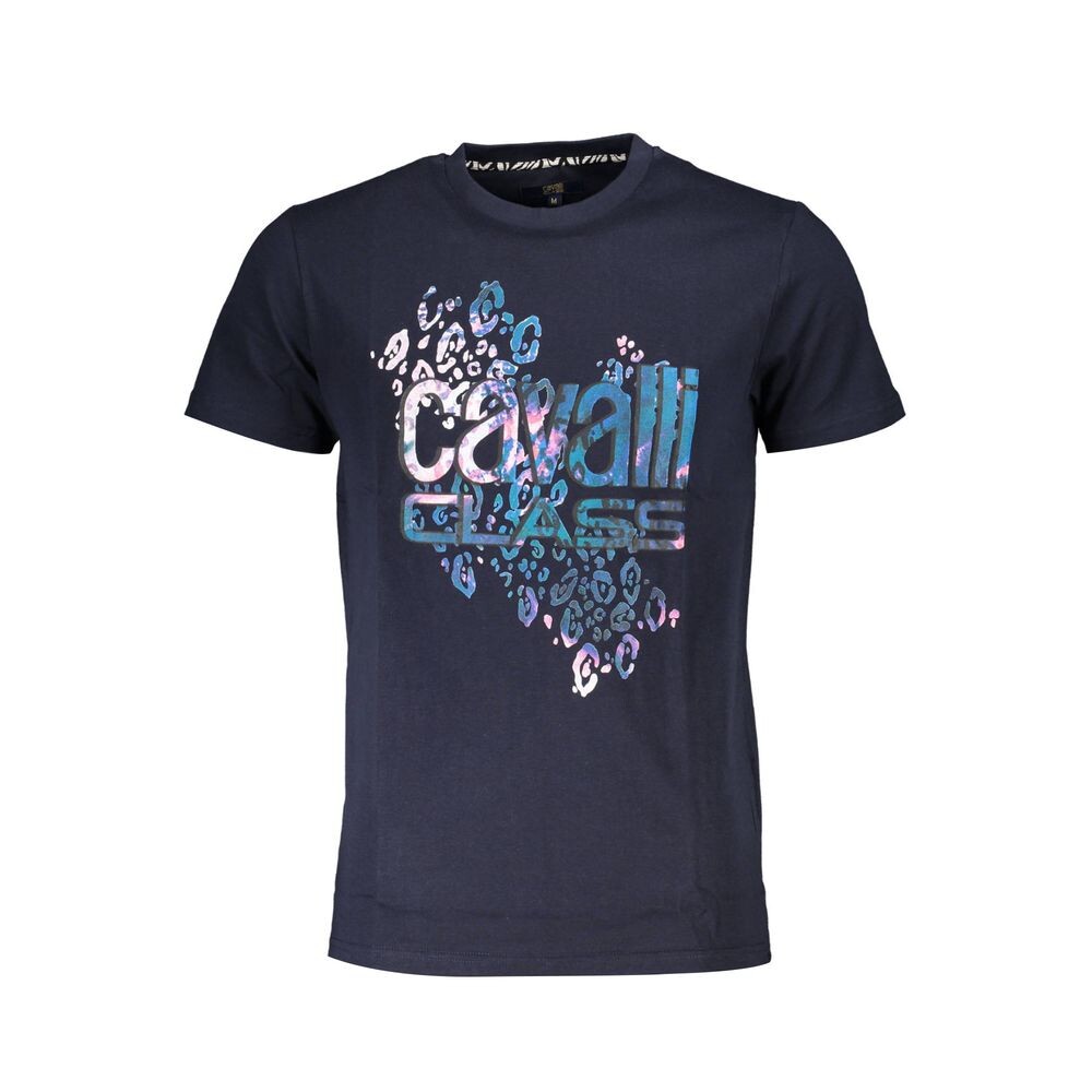 

Синяя хлопковая футболка cavalli CLASS