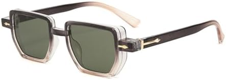 

Винтажные солнцезащитные очки Polygon для женщин, модные прозрачные линзы Ocean, защита от УФ-излучения UV400, мужские солнцезащитные очки с заклепками MTZJH, Champagne