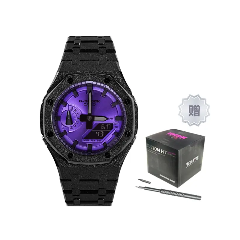 

Унисекс часы CASIO с жидкокристаллическим/аналоговым двойным дисплеем, 48,5 мм, фиолетовые