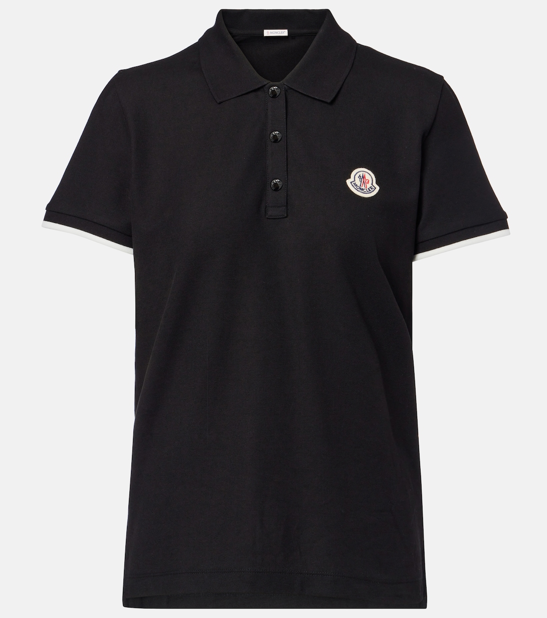 

Хлопковая поло с логотипом Moncler, черный