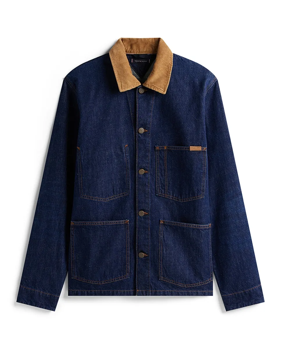 

Джинсовая куртка-ковбой для мужчин с вельветовым воротником Tommy Hilfiger, синий