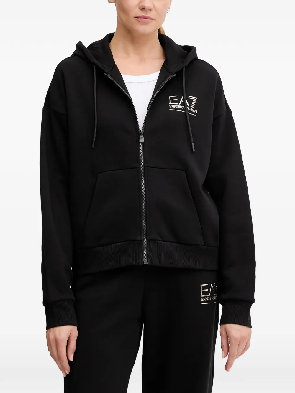 

Спортивный костюм с капюшоном Ea7 Emporio Armani, черный