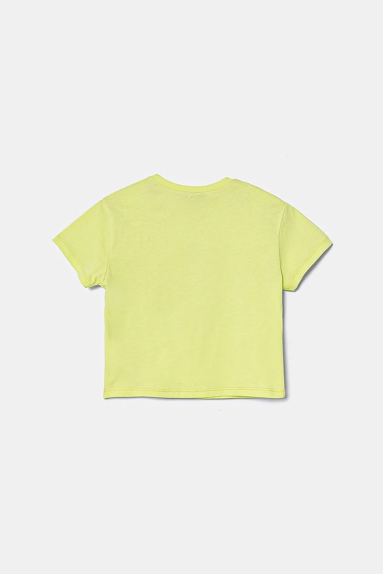 Детская хлопковая футболка United Colors Of Benetton, зеленый — фото 2