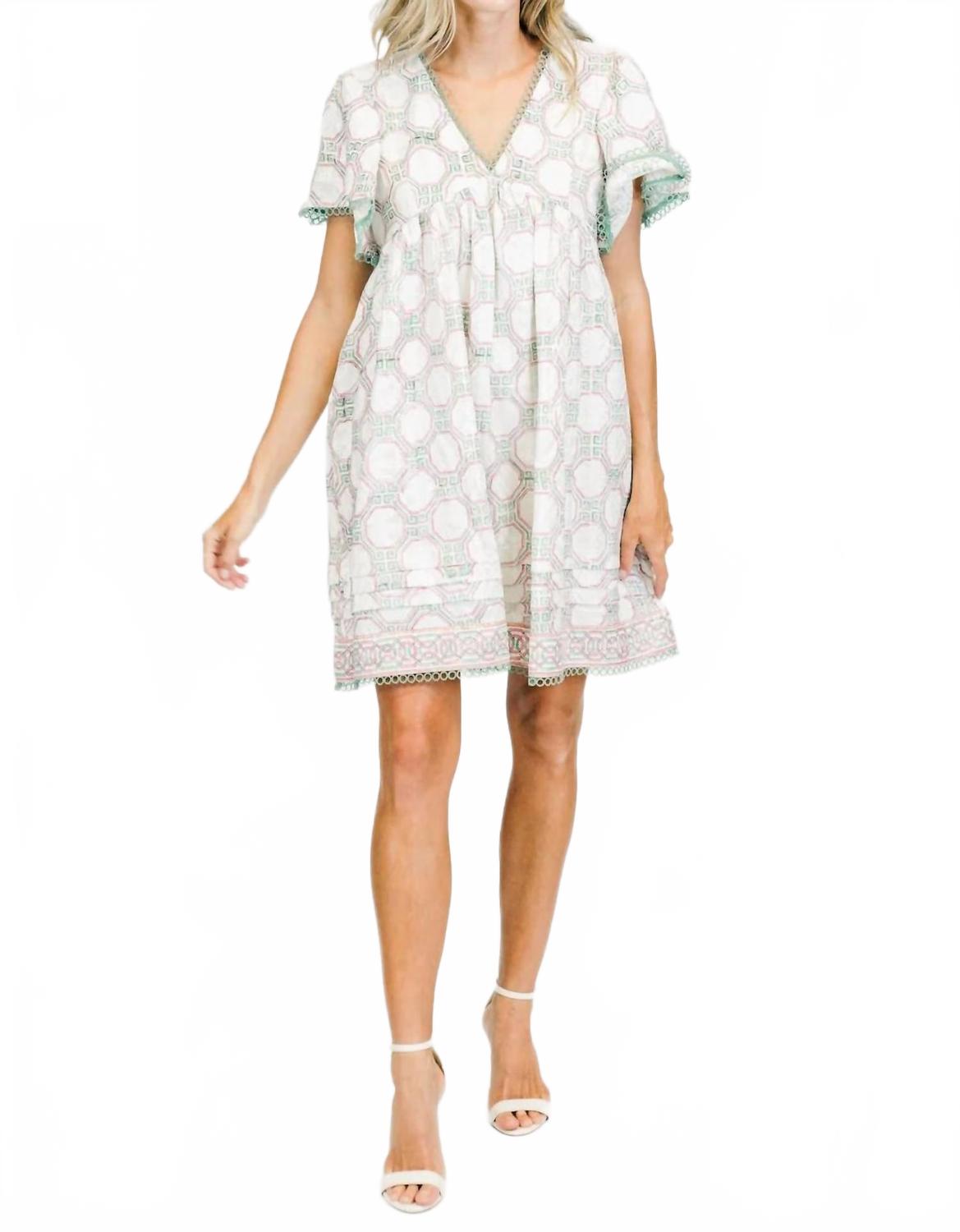 

Грета V-образный вырез мини-платье в сиреневом цвете Clara the Label