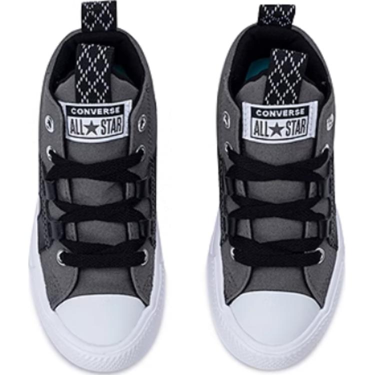 Детские кеды Chuck Taylor All Star Mid Top из хлопка для детей от 3 до 7 лет Converse, серый/черный — фото 4