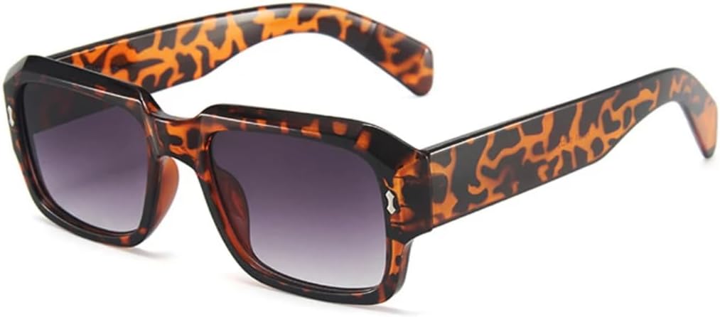 

Модные солнцезащитные очки для женщин в стиле ретро с заклепками, цветные, с защитой от УФ-излучения UV400; модные солнцезащитные очки для мужчин с градиентным переходом цвета SZVVBKK, Leopard Grey